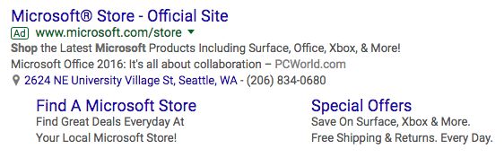 AdWords Ad with Call Extension